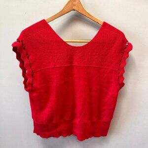 Wrap London Organic Cotton Crochet-trim vest -‎ Size. 10